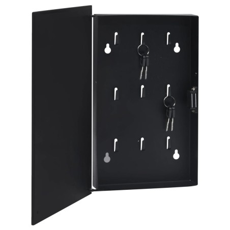 vidaXL Schlüsselkasten mit Magnettafel Schwarz 30x20x5,5 cm