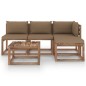 5-tlg. Garten-Lounge-Set aus Paletten mit Kissen Kiefernholz 5-tlg. Garten-Lounge-Set aus Paletten mit Kissen Kiefernholz