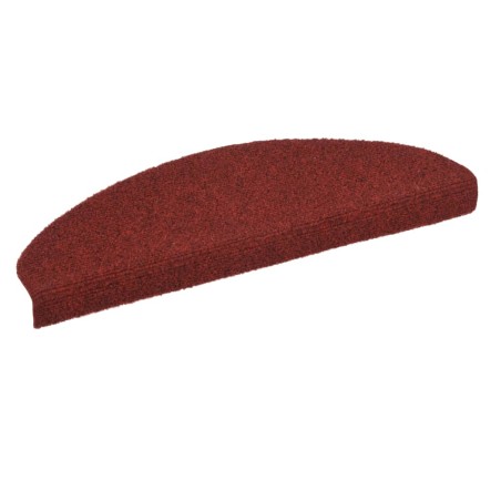 vidaXL 15-tlg Selbstklebende Treppenmatten Nadelvlies 65x21x4cm Rot