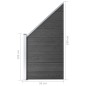 vidaXL Zaunelement WPC 95x(105-180) cm Schwarz