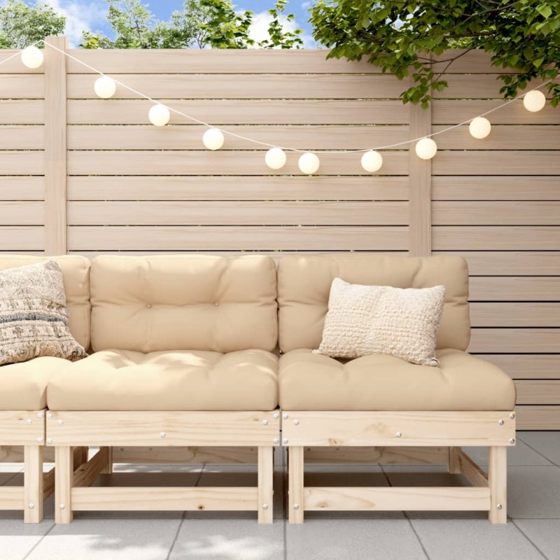 Mittelsofas mit Kissen 2 Stk. Massivholz Kiefer Mittelsofas mit Kissen 2 Stk. Massivholz Kiefer