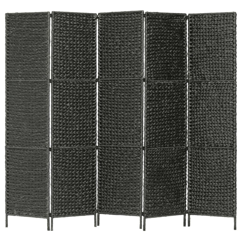 5-teiliger Paravent Schwarz 193×160 cm Wasserhyazinthe 5-teiliger Paravent Schwarz 193×160 cm Wasserhyazinthe