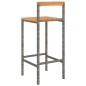 vidaXL Barhocker 4 Stk. Grau Poly Rattan und Massivholz Akazie vidaXL Barhocker 4 Stk. Grau Poly Rattan und Massivholz Akazie