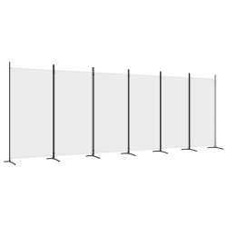 6-tlg. Paravent Weiß 520x180 cm Stoff