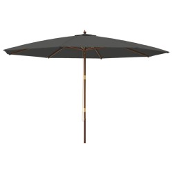 vidaXL Sonnenschirm mit Holzmast Anthrazit 400x273 cm