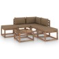 6-tlg. Garten-Lounge-Set mit Taupe Kissen 6-tlg. Garten-Lounge-Set mit Taupe Kissen
