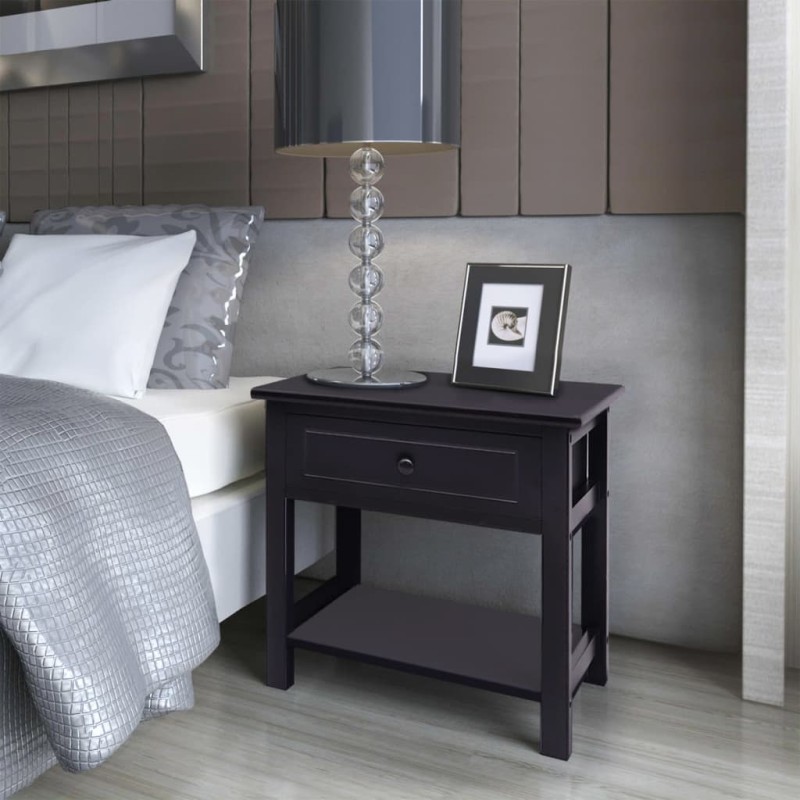 vidaXL Nachttisch Holz Schwarz vidaXL Nachttisch Holz Schwarz