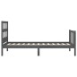 Massivholzbett mit Kopfteil Grau 100x200 cm Massivholzbett mit Kopfteil Grau 100x200 cm