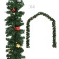 Weihnachtsgirlanden 4 Stk. mit Kugeln Grün 270 cm PVC Weihnachtsgirlanden 4 Stk. mit Kugeln Grün 270 cm PVC
