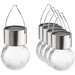HI Solar-LED-Lichter zum Aufhängen 5 Stk. Risse-Glas-Design