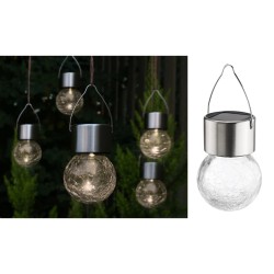 HI Solar-LED-Lichter zum Aufhängen 5 Stk. Risse-Glas-Design