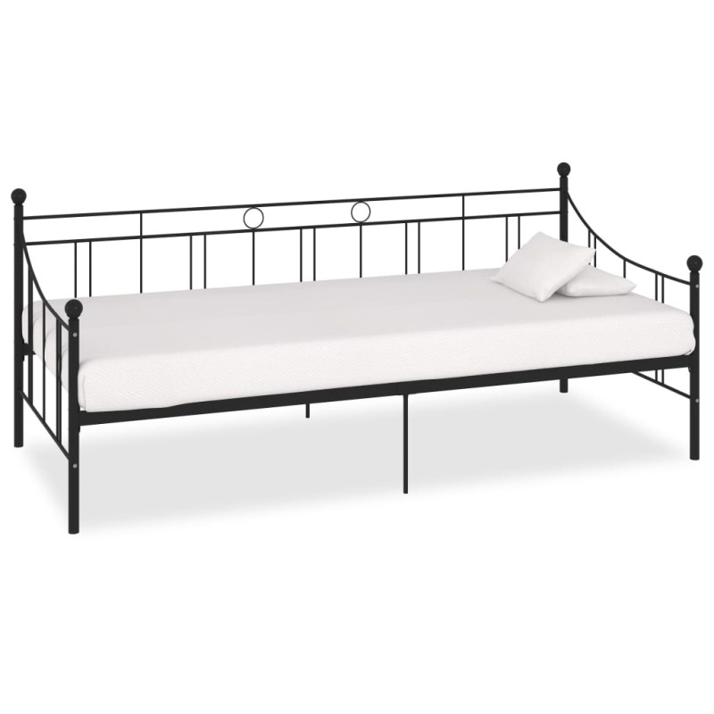 Tagesbett-Rahmen Schwarz Metall 90×200 cm Tagesbett-Rahmen Schwarz Metall 90×200 cm