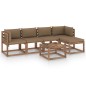 6-tlg. Garten-Lounge-Set mit Taupe Kissen 6-tlg. Garten-Lounge-Set mit Taupe Kissen