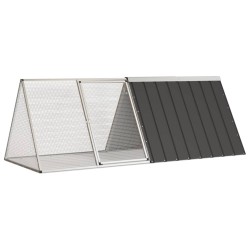 vidaXL Kaninchenkäfig Anthrazit 201,5x80,5x71 cm Verzinkter Stahl