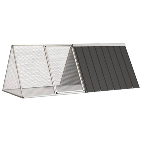 vidaXL Kaninchenkäfig Anthrazit 201,5x80,5x71 cm Verzinkter Stahl