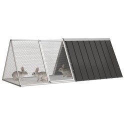 vidaXL Kaninchenkäfig Anthrazit 201,5x80,5x71 cm Verzinkter Stahl