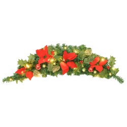 Weihnachts-Türbogen mit LED-Lichtern Grün 90 cm PVC