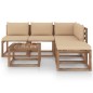 6-tlg. Garten-Lounge-Set aus Paletten mit Kissen Kiefernholz 6-tlg. Garten-Lounge-Set aus Paletten mit Kissen Kiefernholz