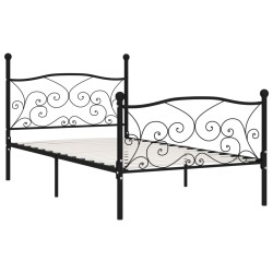 vidaXL Bettgestell mit Lattenrost Schwarz Metall 100 × 200 cm