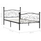 vidaXL Bettgestell mit Lattenrost Schwarz Metall 100 × 200 cm vidaXL Bettgestell mit Lattenrost Schwarz Metall 100 × 200 cm