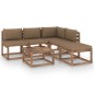 6-tlg. Garten-Lounge-Set aus Paletten mit Kissen Kiefernholz 6-tlg. Garten-Lounge-Set aus Paletten mit Kissen Kiefernholz