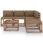 6-tlg. Garten-Lounge-Set aus Paletten mit Kissen Kiefernholz 6-tlg. Garten-Lounge-Set aus Paletten mit Kissen Kiefernholz