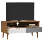 vidaXL TV-Schrank MOLDE Braun 106x40x49 cm Massivholz Kiefer vidaXL TV-Schrank MOLDE Braun 106x40x49 cm Massivholz Kiefer
