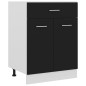 Schubunterschrank Schwarz 60x46x81,5 cm Holzwerkstoff Schubunterschrank Schwarz 60x46x81,5 cm Holzwerkstoff