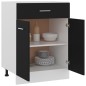 Schubunterschrank Schwarz 60x46x81,5 cm Holzwerkstoff Schubunterschrank Schwarz 60x46x81,5 cm Holzwerkstoff