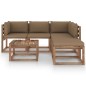 6-tlg. Garten-Lounge-Set aus Paletten mit Kissen Kiefernholz 6-tlg. Garten-Lounge-Set aus Paletten mit Kissen Kiefernholz