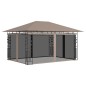 Pavillon mit Moskitonetz 4x3x2,73 m Taupe 180 g/m² Pavillon mit Moskitonetz 4x3x2,73 m Taupe 180 g/m²