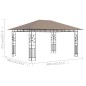 Pavillon mit Moskitonetz 4x3x2,73 m Taupe 180 g/m² Pavillon mit Moskitonetz 4x3x2,73 m Taupe 180 g/m²