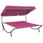 vidaXL Sonnenliege mit Sonnendach Rosa vidaXL Sonnenliege mit Sonnendach Rosa