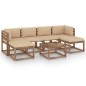 7-tlg. Garten-Lounge-Set aus Paletten mit Kissen Kiefernholz 7-tlg. Garten-Lounge-Set aus Paletten mit Kissen Kiefernholz