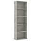 Bücherregal 5 Fächer Betongrau 60x30x189 cm Holzwerkstoff Bücherregal 5 Fächer Betongrau 60x30x189 cm Holzwerkstoff