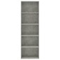Bücherregal 5 Fächer Betongrau 60x30x189 cm Holzwerkstoff Bücherregal 5 Fächer Betongrau 60x30x189 cm Holzwerkstoff