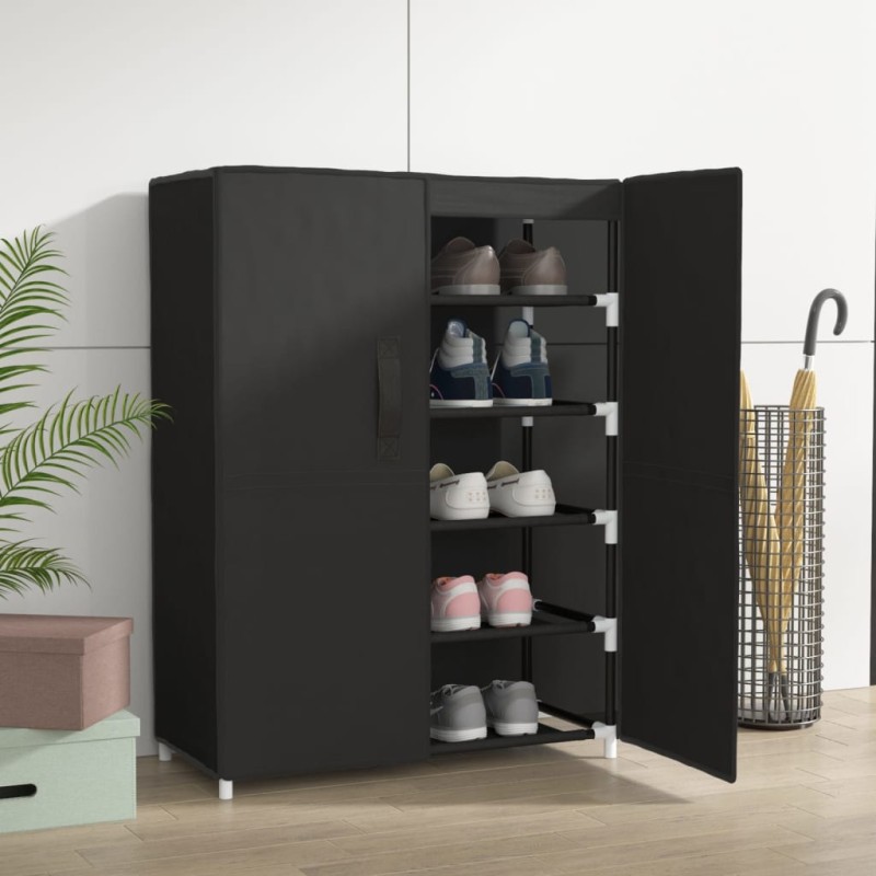 Schuhschrank Schwarz 60x28x90 cm Stoff Schuhschrank Schwarz 60x28x90 cm Stoff