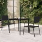 Garten-Esstisch Schwarz 80x80x74 cm Stahl und Glas Garten-Esstisch Schwarz 80x80x74 cm Stahl und Glas