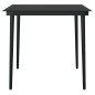 Garten-Esstisch Schwarz 80x80x74 cm Stahl und Glas Garten-Esstisch Schwarz 80x80x74 cm Stahl und Glas