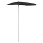Halb-Sonnenschirm mit Mast 180x90 cm Schwarz Halb-Sonnenschirm mit Mast 180x90 cm Schwarz