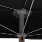 Halb-Sonnenschirm mit Mast 180x90 cm Schwarz Halb-Sonnenschirm mit Mast 180x90 cm Schwarz