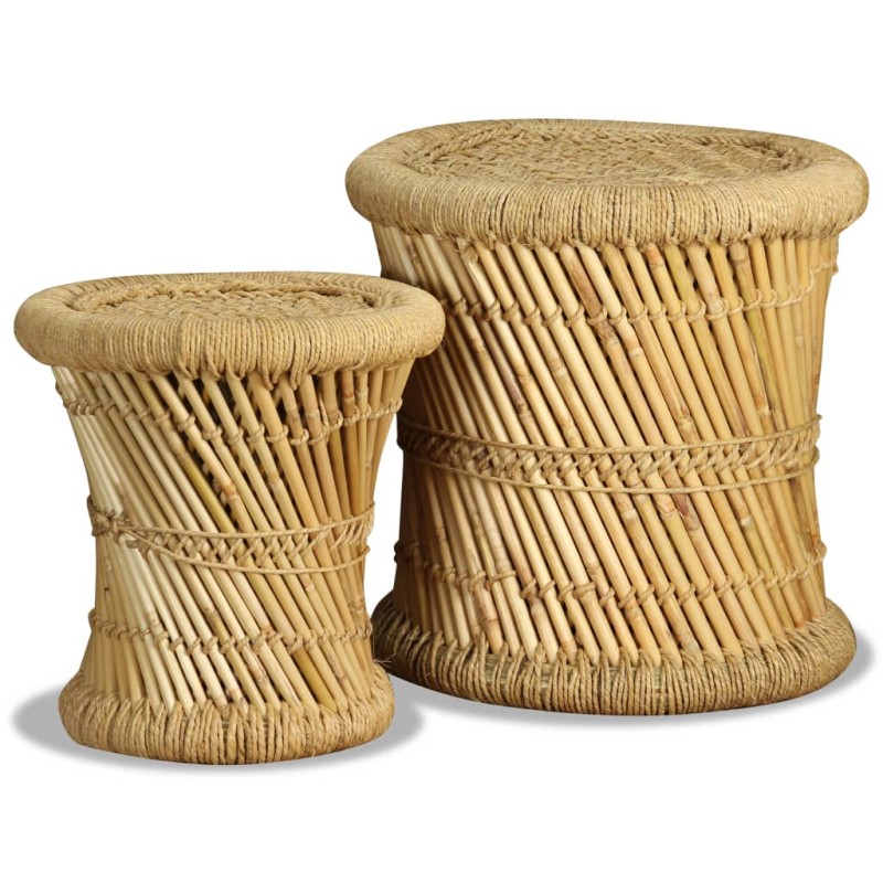 vidaXL Hocker 2 Stk. Bambus und Jute vidaXL Hocker 2 Stk. Bambus und Jute