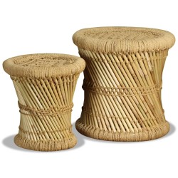 vidaXL Hocker 2 Stk. Bambus und Jute 