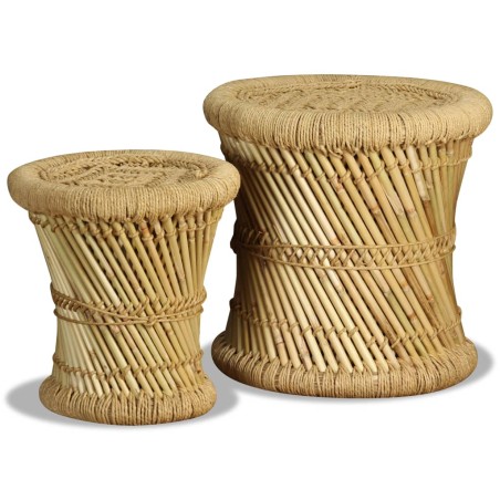 vidaXL Hocker 2 Stk. Bambus und Jute 