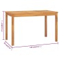 vidaXL Garden Esstisch 120x70x77 cm Massiv Teakholz vidaXL Garden Esstisch 120x70x77 cm Massiv Teakholz