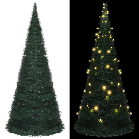 Künstlicher Weihnachtsbaum Pop-up mit LED Grün 210 cm