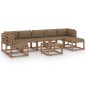 8-tlg. Garten-Lounge-Set mit Taupe Kissen 8-tlg. Garten-Lounge-Set mit Taupe Kissen