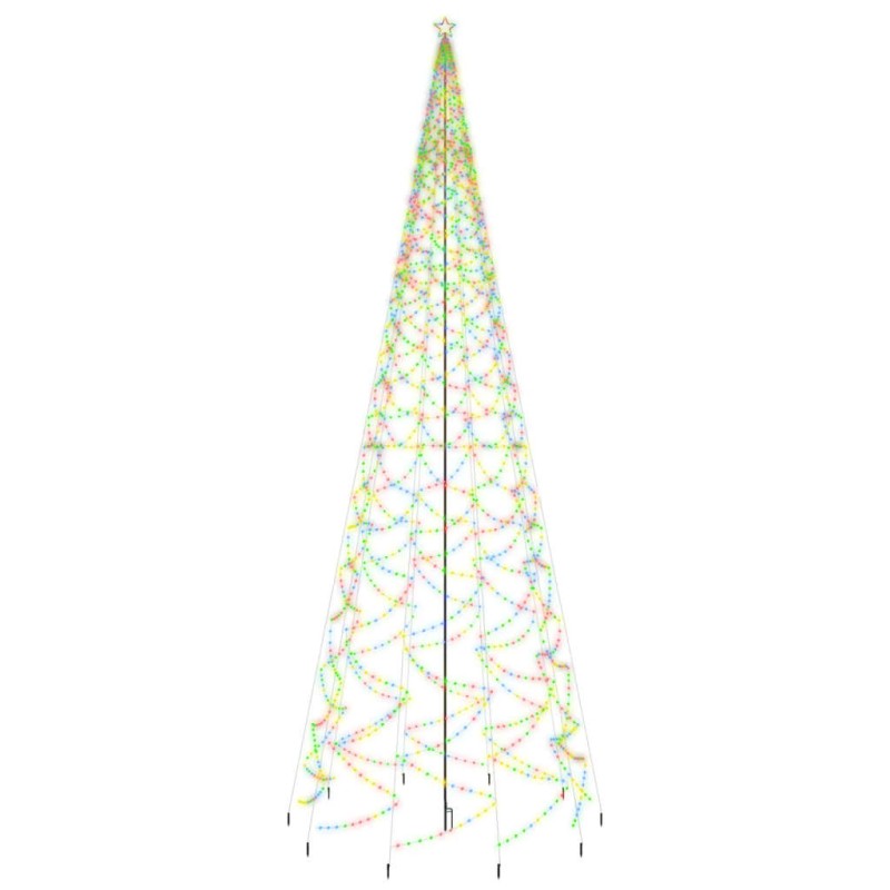 vidaXL LED-Weihnachtsbaum mit Erdnägeln Mehrfarbig 3000 LEDs 800 cm vidaXL LED-Weihnachtsbaum mit Erdnägeln Mehrfarbig 3000 LEDs 800 cm