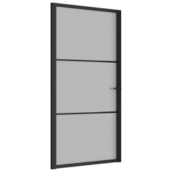 vidaXL Innentür 102,5x201,5 cm Schwarz Mattglas und Aluminium