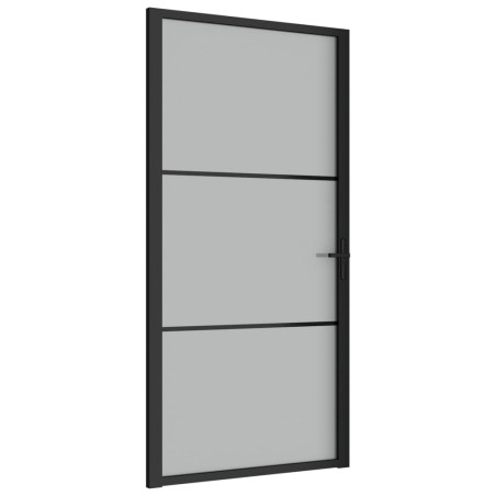vidaXL Innentür 102,5x201,5 cm Schwarz Mattglas und Aluminium